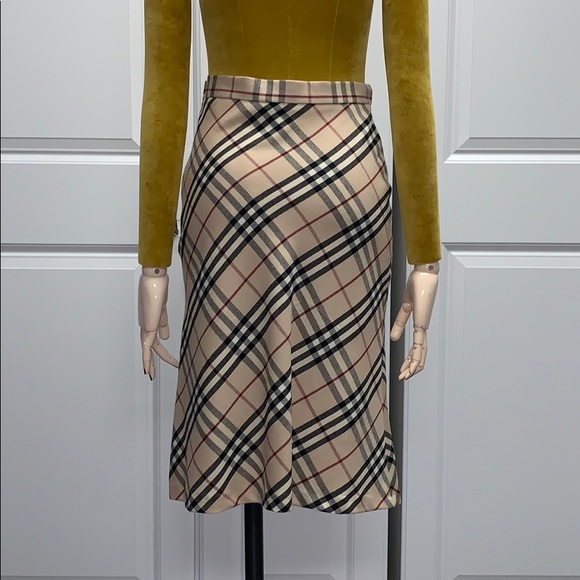 Vintage Burberry nova check wool A-line skirt - Picture 2 of 4